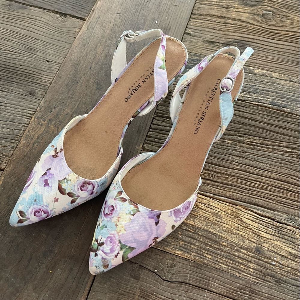 CHRISTIAN SIRIANO Women's Kadence Floral Slingback Heels Size 9